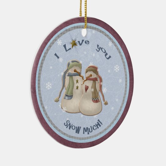 Ik hou van je, SNEEUW. Sneeuwpaar ornament (Rechts)
