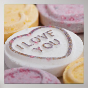 "Ik hou van je" Snoep close-up poster