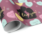 Ik hou van je Snoep... hoorn Valentijnsdag Cadeaupapier (Rol Hoek)