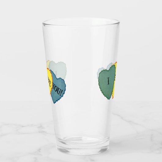 Ik hou van je  Snoep Valentijn Glas (Links)