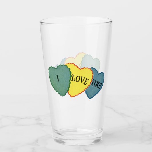 Ik hou van je Snoep Valentijn Glas (Voorkant)
