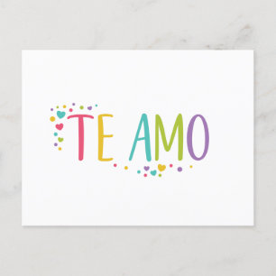 Ik hou van je spaanse amo-regenboogBriefkaart Briefkaart