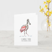 Ik hou van je Spoonbill Folders Note Card Kaart (Gele Bloem)