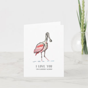 Ik hou van je Spoonbill Folders Note Card Kaart