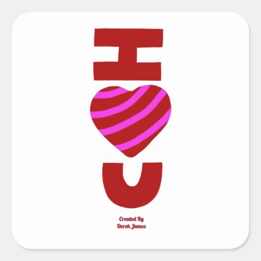 Ik hou van je Square Sticker (Voorkant)