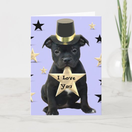 Ik hou van je Staffordshire Bull Terrier Card Kaart (Voorkant)
