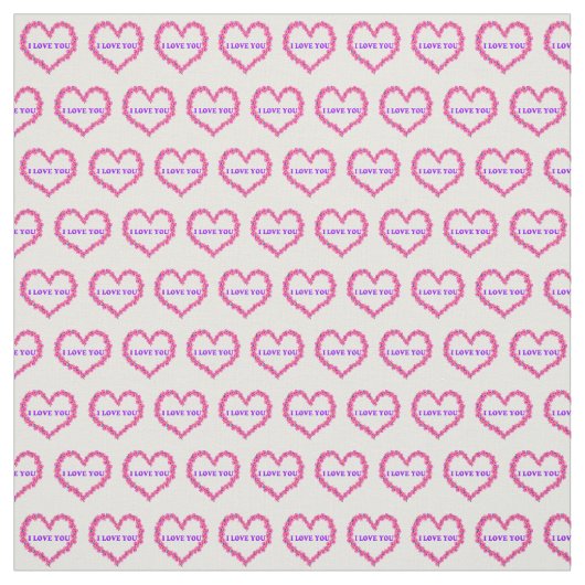 Ik hou van je stof witte achtergrond (Swatch)