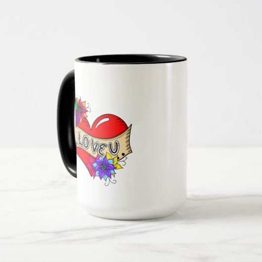 Ik hou van je | Straatkunst Urban Heart — Geperson Mok (Voorkant links)