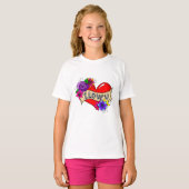 Ik hou van je | Straatkunst Urban Heart T-shirt (Voorkant volledig)