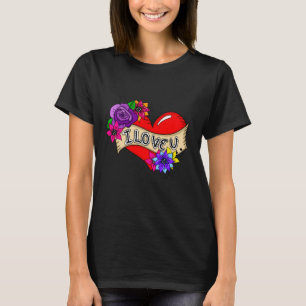 Ik hou van je   Straatkunst Urban Heart T-shirt