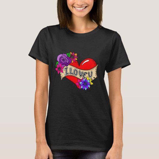 Ik hou van je | Straatkunst Urban Heart T-shirt (Voorkant)