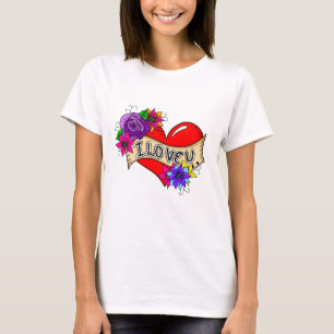 Ik hou van je   Straatkunst Urban Heart T-shirt