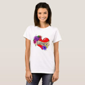 Ik hou van je | Straatkunst Urban Heart T-shirt (Voorkant volledig)