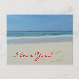 Ik hou van je strand briefkaart
