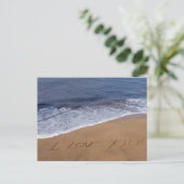 Ik hou van je... strandliefde briefkaart (Staand voorkant)