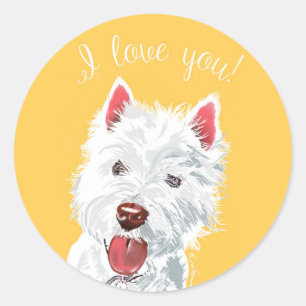 Ik hou van je stropdasstickers ronde sticker