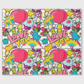 Ik hou van je subway Art Pattern Cadeaupapier (Vlak)