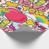 Ik hou van je subway Art Pattern Cadeaupapier (Hoek)