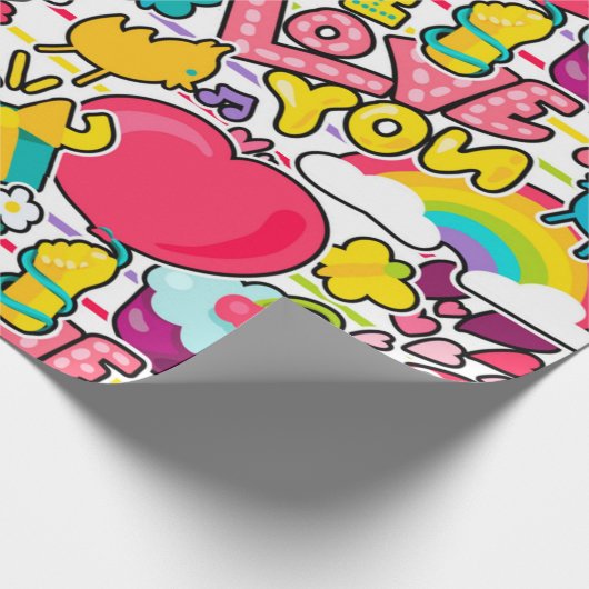 Ik hou van je subway Art Pattern Cadeaupapier (Hoek)