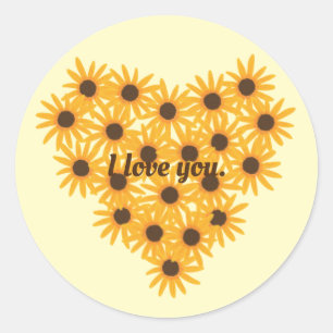 Ik hou van je, Sunflower Heart Stickers