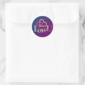 Ik hou van je, symbool ronde sticker (Tas)