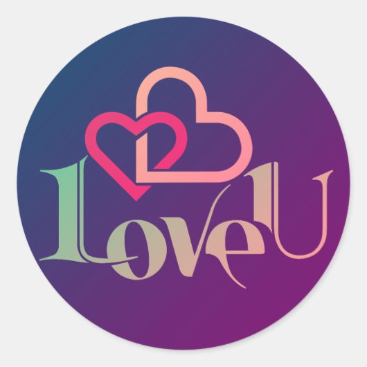 Ik hou van je, symbool ronde sticker (Voorkant)