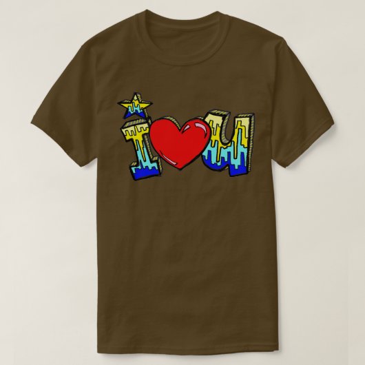 Ik hou van je t-shirt (Design voorkant)