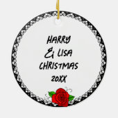 Ik hou van je | Tattoo hartkunst gepersonaliseerd Keramisch Ornament (Achterkant)