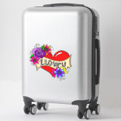 Ik hou van je Tattoo kunststijl harthuwelijk Sticker (Koffer)