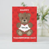 Ik hou van je Teddy Bear Childs Valentijn Kaart (Staand voorkant)