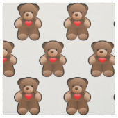 Ik hou van je Teddy Bear Print Fabric Stof (Swatch)