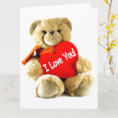 Ik hou van je, teddyliefde, door liefde te genezen kaart (Gele Bloem)