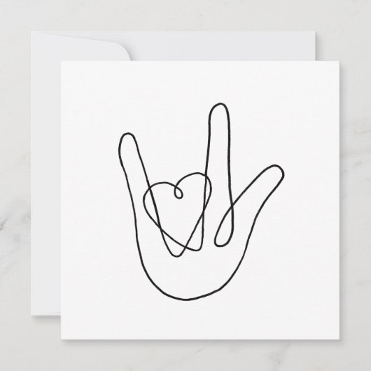 Ik hou van je Teken briefkaart (Voorkant)