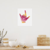 Ik hou van je teken doofcultuur Pride doofheid Poster (Keuken)