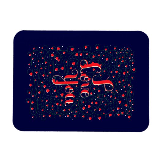 Ik hou van je teken met bloeiende harten magneet (Horizontaal)