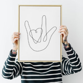 Ik hou van je Teken Poster