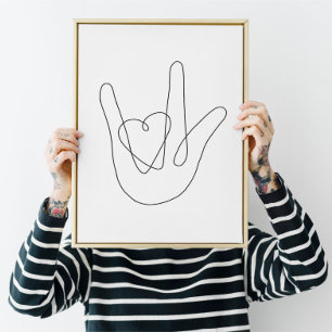 Ik hou van je Teken Poster