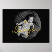 Ik hou van je TEKST GOLD HEART | aangepaste foto Folie Afdrukken (Voorkant)