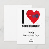 Ik hou van " Je Tekst " Liefde, Knuffel & Kus Notitiekaartje (Voorkant / Achterkant)