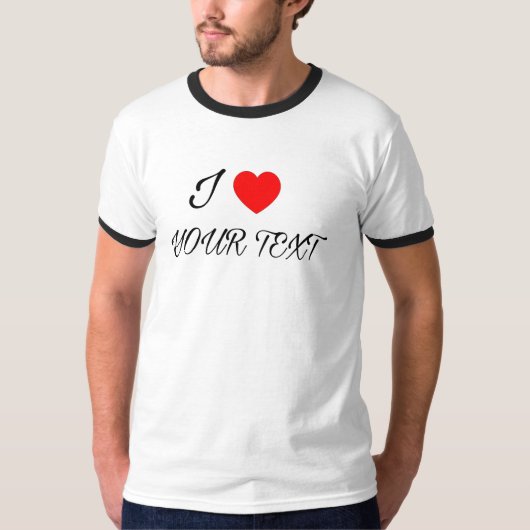 Ik hou van je tekst t-shirt (Voorkant)