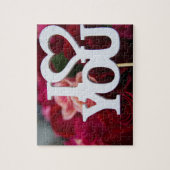 Ik hou van je | Teksthart blokkeren op foto rode r Legpuzzel (Verticaal)