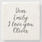 Ik hou van je, tekstSjabloon Stenen Onderzetter (Voorkant)