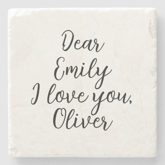 Ik hou van je, tekstSjabloon Stenen Onderzetter (Voorkant)