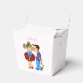 Ik hou van je tekstvak met Romantisch paar Bedankdoosjes (Voorkant Zijde)