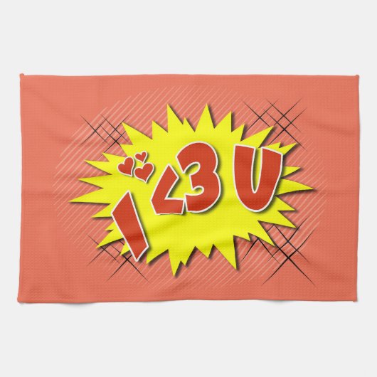 Ik hou van je theedoek (Horizontaal)