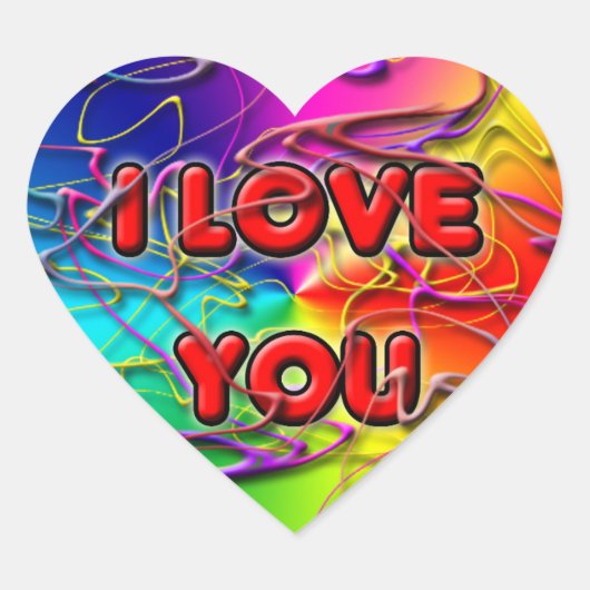 Ik hou van je ticker hart sticker (Voorkant)