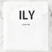 Ik hou van je ticker ovale sticker (Tas)