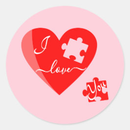 Ik hou van je ticker ronde sticker