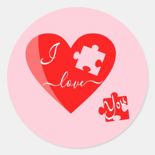 Ik hou van je ticker ronde sticker (Voorkant)