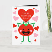 Ik hou van je Tomato Valentijnsdag Greep Feestdagen Kaart (Voorkant)